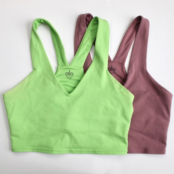 ALO Yoga Other - Alo Yoga Real Bra Tank Top in Woodrose & Green Apple Bundle of Two Size Small